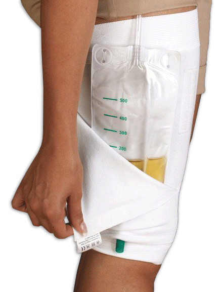 Oberschenkelstulpe für Urinbeutel-Träger