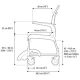 Dusch- & Toilettenrollstuhl Etac Clean - höhenverstellbar
