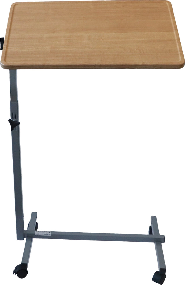 Pflege- und Beistelltisch SuppliTo mit Tischplatte in Holzoptik und höhenverstellbarem Gestell – ideal für den flexiblen Einsatz im Pflegebereich