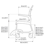 Dusch- & Toilettenrollstuhl Etac Clean - Technische Daten