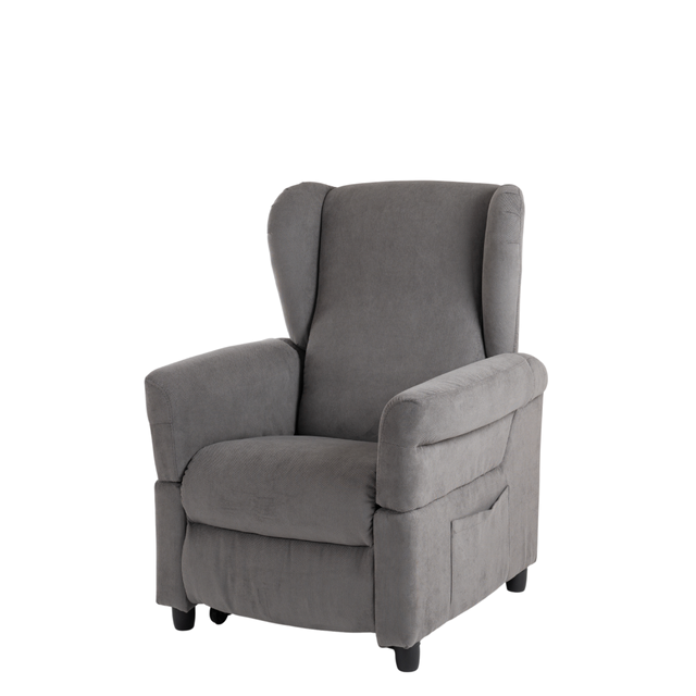 Klassischer Ohrensessel in dunkler Farbe mit hoher Rückenlehne, gepolsterten Armlehnen und bequemer Sitzfläche – ein eleganter und zeitloser Relaxsessel für stilvolles Wohnen.